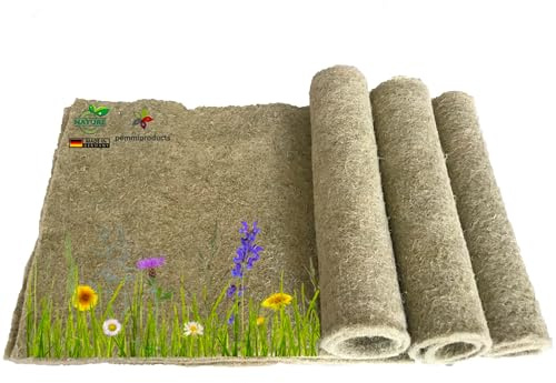 pemmiproducts Tapis 100% Chanvre, 150 x 80 cm Épaisseur 5 mm, Lot de 3 (EUR 7,83/pièce), Les rongeurs Tapis en Tant Que pour Lapins, cochons d'Inde, Hamster, Fond de Cage Dègue,