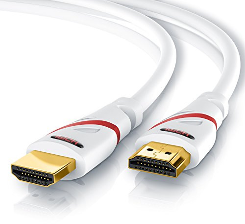 CSL – 8k/4k HDMI-kabel 2,1/2,0-2 m – 8K @ 60Hz – 4K @ 120Hz – 48 Gbit/s – 3D – Ultra High Speed med Ethernet – TV Blu-ray PS5 Xbox Series X-switch – vit – 2 meter