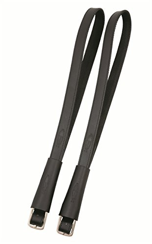 Barefoot Steigbügelriemen englisch schwarz – aus Glattleder – Nylonunterlegt gegen Verziehen – unten verschnallt für mehr Komfort – einfache Längenverstellung– 2,5 cm breit, 140 cm lang – 2 Stück
