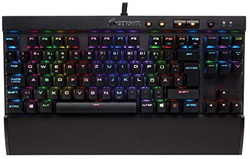 Corsair K65 Rapidfire Mechanische Gaming Tastatur (Cherry MX Speed: Schnell und Hochpräzise, Multi-Color RGB Beleuchtung, Qwertz) schwarz