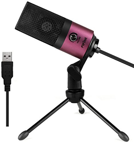 FIFINE K669 Rose Red USB Microphone, Condenser Podcast Mic for Recording