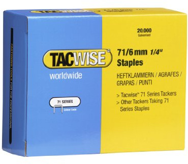 Tacwise 0367 Agrafes Galvanisées pour Tapisserie de Type 71 / 6 mm , Lot de 20.000