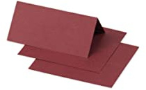 Clairefontaine 75080C - Paquet de 25 Marque-Places - Format 8,5x8cm - 210g/m² - Coloris Bordeaux - Invitation Evènements et Correspondance - Gamme Pollen - Papier Premium Lisse
