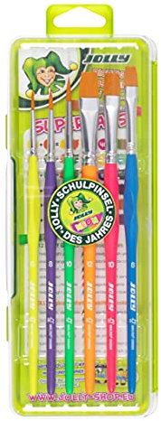 JOLLY 9460-0005 - Dreikantpinselset, 6-teilig, neon, Set mit 6 Neonlichtern