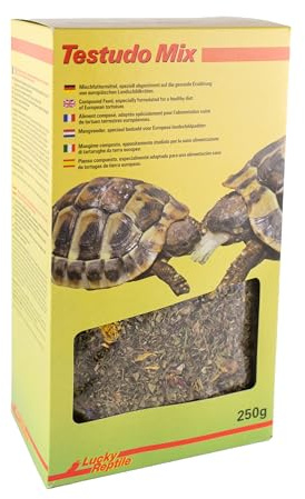Lucky Reptile Testudo Mix 250g - Nourriture pour Tortues terrestres avec Fleurs séchées & Herbes - Riche en Fibres & minéraux - Nourriture pour Tortues terrestres européennes