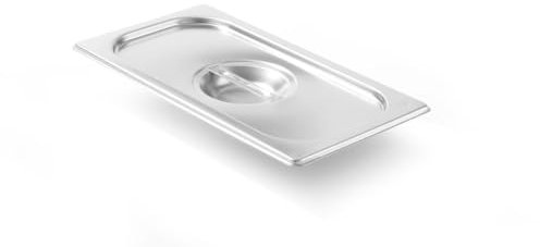 HENDI Gastronorm Deckel, für Gastronormbehälter, Temperaturbeständig von -40° bis 300°C, Heissluftöfen-Kühl- und Tiefkühlschränken-Chafing Dishes-Bain Marie, Stapelbar, GN 1/3, 325x176mm, Edelstahl, 806845