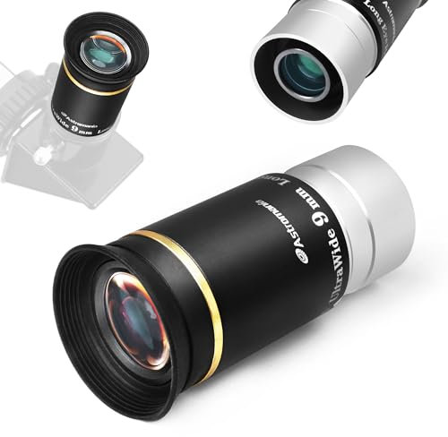 Astromania Teleskop Okular 3,2 cm HD Voll Multi Coated Teleskop Zubehör, 66 Grad Ultra Weitwinkel Okular für Astronomie Teleskop, Langer Augenabstand HD 9 mm Weitwinkel-Teleskopokular