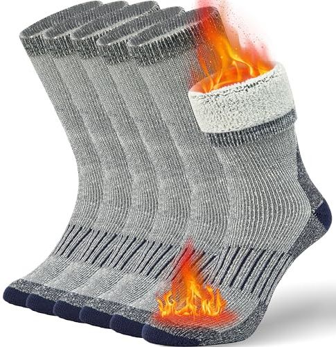 Buttons & Pleats Premium Merino Wool Hiking Socks Outdoor Trail Crew Socks Charcoal ML