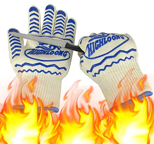 BBQ Gloves, Oven Gloves Original 2 Pack1472℉ Extreme Heat Resistant, Grilling Gloves Silicone Non-Slip Oven Mitts, Kitchen Gloves for BBQ, Grilling, Cooking, Baking