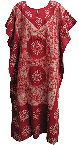 Indian Cotton Batik Bohemian Long Caftan/Kaftan Dress