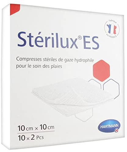 Hartmann EStérilux ES - Compresas de gasa estériles (10 x 10 cm, 10 x 2 unidades)