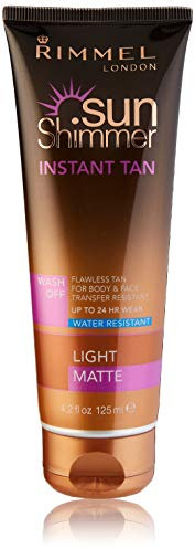 Rimmel Sunshimmer Water Resistant Instant Tan Wash Off Matte - Light, Packaging may vary