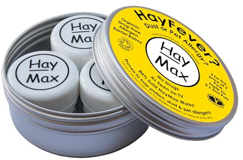 HayMax Heuschnupfen Nasenfilter Pur – 3 Stück Packung – Bio Allergie Nasenfilter bei Pollenallergie, macht nicht müde – Fängt Pollen, Staub und andere Allergene ab – Um Nase und Augen auftragen