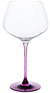 CRISTALICA Weinglas Weinkelch Charisma Rotwein Burgunder 775ml klar mit violettem Stiel