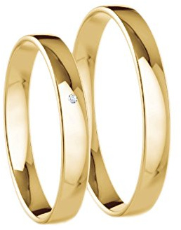 JC Trauringe - Fedi nuziali classiche in oro 333 con incisione 3 mm di larghezza (oro giallo 333), Oro, Zirconia cubica