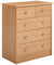 FineBuy Design Holz-Kommode 60 x 70 x 35 cm mit 5 Schubladen, Mehrzweckanrichte flach für Flur, Modernes Sideboard Zeitlose Anrichte