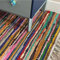 Second Nature Online Shanti Flickenteppich, klein, quadratisch, mehrfarbig, Flachgewebe mit recyceltem Stoff, GoodWeave akkreditiert, 120 cm x 120 cm