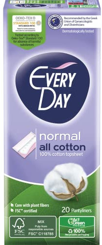 EveryDay All Cotton Salvaslip Normal, Filtrante 100% Cotone, 20 Unità