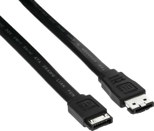 ESATA på SATA-kabel, avskärmad, svart – från InLine
