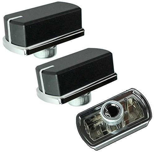 Genuine Belling Hob Oven Cooker Control Switch Knobs (Black/Silver, Pack of 3)