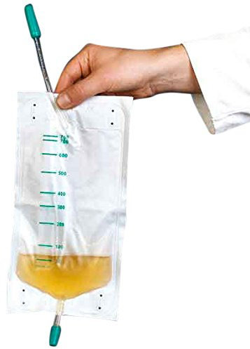 DCT H7 20146100 - Sacchi per gambe in urina, non sterili, ingresso centrale, tubo da 10 cm, 500 ml (confezione da 10)