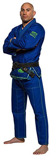 FUK78 Fuji Suparaito BJJ GI und Kampfsport-Uniform – Brasilianischer Jiu Jitsu Gi mit Perlen-Webart Jacke, Blau, Größe A5