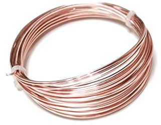 Copper Craft Wire Rose Gold Enamelled Square 6M Coil 0.8mm Thick