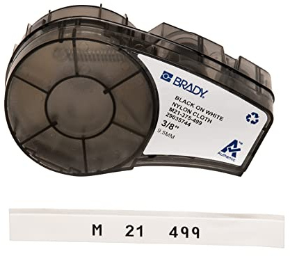 Brady 110893 Noir, Blanc Imprimante d'étiquette adhésive - Étiquettes à imprimer (Noir, Blanc, Imprimante d'étiquette adhésive, Nylon, Transfert thermique, Permanent, Mat)