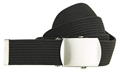 shenky Stoffgürtel | 4cm Breite | Stoff Gürtel mit Gürtelschnalle | Herrengürtel | Canvas | Damen | Schnalle | Damengürtel | belt | kombinierbar | Textilgürtel | 112cm | Schwarz