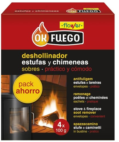 Flower 50220 – Entrußer für Schornstein, Ofen und Kamin, 4 x 100 g