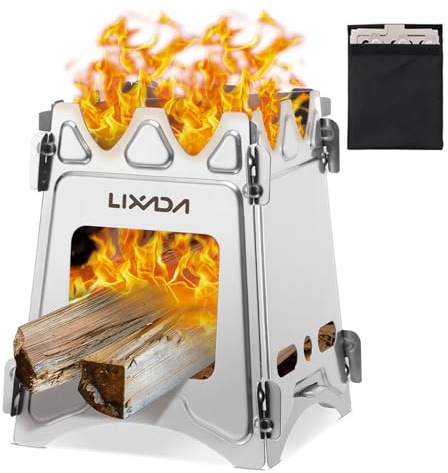 Lixada Camping Stove Wood Burning Stoves Portable Backpacking Stove Stainless Steel Alcohol Stove for Outdoor Camping Hiking Backpacking Picnic BBQ