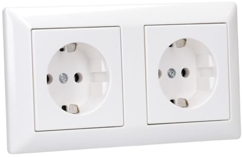 Jung AS500 Steckdosen A1520WW und 2-fach Rahmen AS582WW Komplett-Sets Alpinweiß