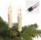 hellum Weihnachtsbaum Lichterkette Wachstropfen Made in Germany, 13,3m beleuchtet 20 Riffelkerzen elfenbein, Kerzen für innen mit Clip, grünem Kabel und teilbaren Stecker, klar Glühfaden <59lm 812077