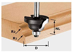 Festool Doppelradienfräser HW S8 D38,1/R6,35/R6,35