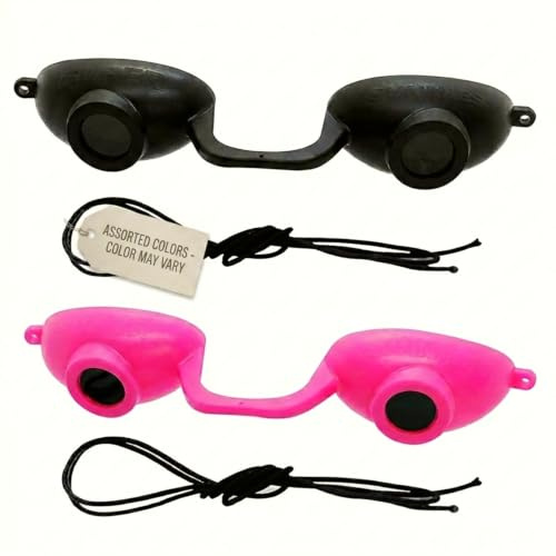 Super Sunnies Flex UV Eye Protection, FDA Compliant Tanning Bed Goggles, Red Light Therapy Glasses - Random