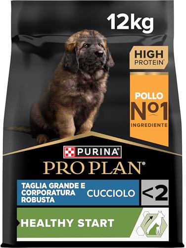 Purina Pro Plan Healthy Start Puppy Large Robust, Pienso para Perro Grande, Cachorro, Junior, Bebé, comida seca con Pollo,1 saco de 12kg
