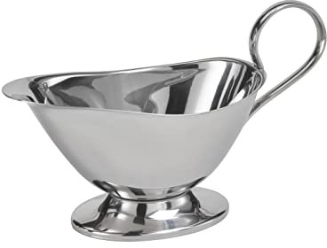 APS Sauciere, hochwertiger Edelstahl, Weihnachtsessen, Braten- /Dessertsoße, Festtafel 22 x 10,5 cm, H: 13,5 cm, 18/8 Edelstahl, Inhalt: 0,40 Liter