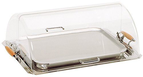 Piazza – Présentoir rectangulaire réfrigéré C/Cloche Roll Top et insert en acier (50 x 35 cm) – 63 x 45 cm – H : 30 cm 417000