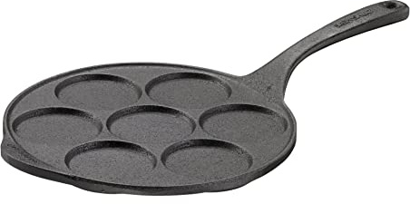 Skeppshult Gjutjärn pannkakspanna med 7 ögon och gjutjärnshandtag