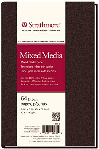 Strathmore 500 Series Hardcover Mixed Media Journal, 90 lb. Vellum Paper, 5.5 X 8.5 inches, 64 Pages (566-5)