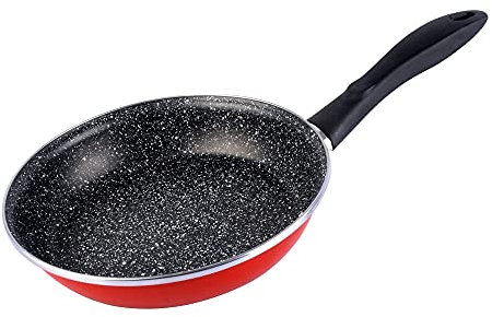 MAGEFESA K2 Rojo - Sartén 24cm de Acero vitrificado Exterior Color Rojo. Antiadherente bicapa Reforzado Efecto Piedra, Apta para Todo Tipo de cocinas, Especial inducción. 50% de Ahorro energético.