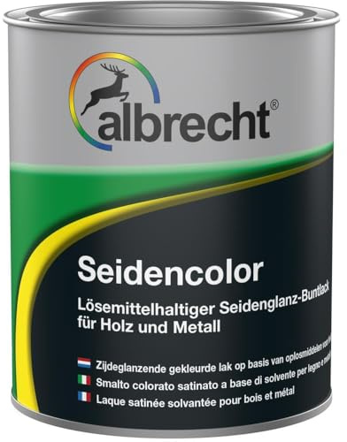 Albrecht Seidencolor Buntlack 750 ml | RAL 9005 Tiefschwarz | Seidenglänzend | High-Solid-Technologie | Für Holz, Metall & Hart-PVC | Innen & Außen