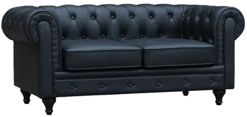 Habitat et Jardin Sofá Chesterfield Aliza- 2 plazas - Negro