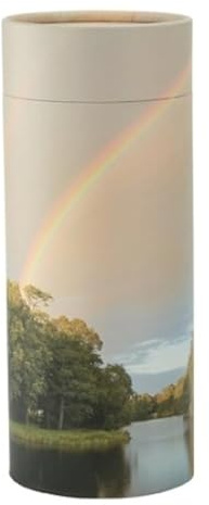 Rainbow Pond Scattering Tube, Biodegradable Cremation Urn for Ashes, Adult Sized Cremation Urn, 12.5 Inches High