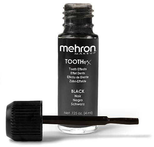 Mehron Makeup Tooth FX Black | Temporary Tooth Paint | Perfect for Creating Black Out Teeth Makeup, Rotten & Missing Teeth | SFX for Halloween, Cosplay, & Theater .125 oz (4 ml)