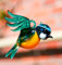 Lauschaer Glaskunst Meise - Glasvogel zum Aufhängen - Dekoration für Zeige und Sträucher - Anhänger für Lichtmühlen - Mundgeblasen - Blau - Klassisch - Hochzeit - Figurine