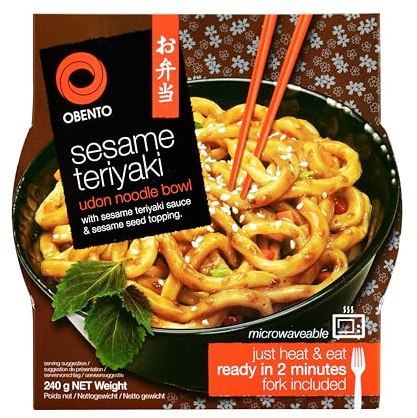 Obento Sesame Teriyaki Udon Bowl, Fertiggericht für die Mikrowelle, 240 g