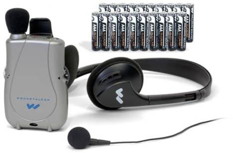 Williams Sound Pocketalker Ultra Hearing Amplifier | Easy-to-Use Hearing Amplifier for Seniors | Year Supply of Batteries | Amplified Sound Assistive Listening Device with Headphones for Elderly | Hearing Assist Earbuds