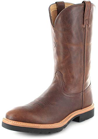 Twisted X Boots Damen Cowboy Stiefel 1736 Cowboy Work Lederstiefel Westernreitstiefel Braun 38.5 EU