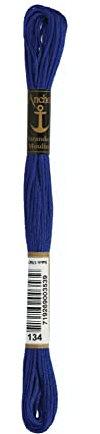 Anchor Sticktwist 4635000-00134 dunkelblau Stickgarn, 100 % Baumwolle